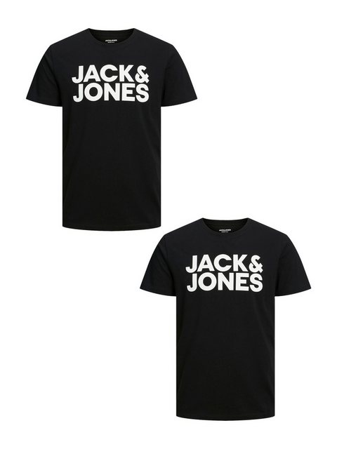 Jack & Jones T-Shirt 2er-Set Plus Size T-Shirt Logo (2-tlg) 4831 in Schwarz günstig online kaufen