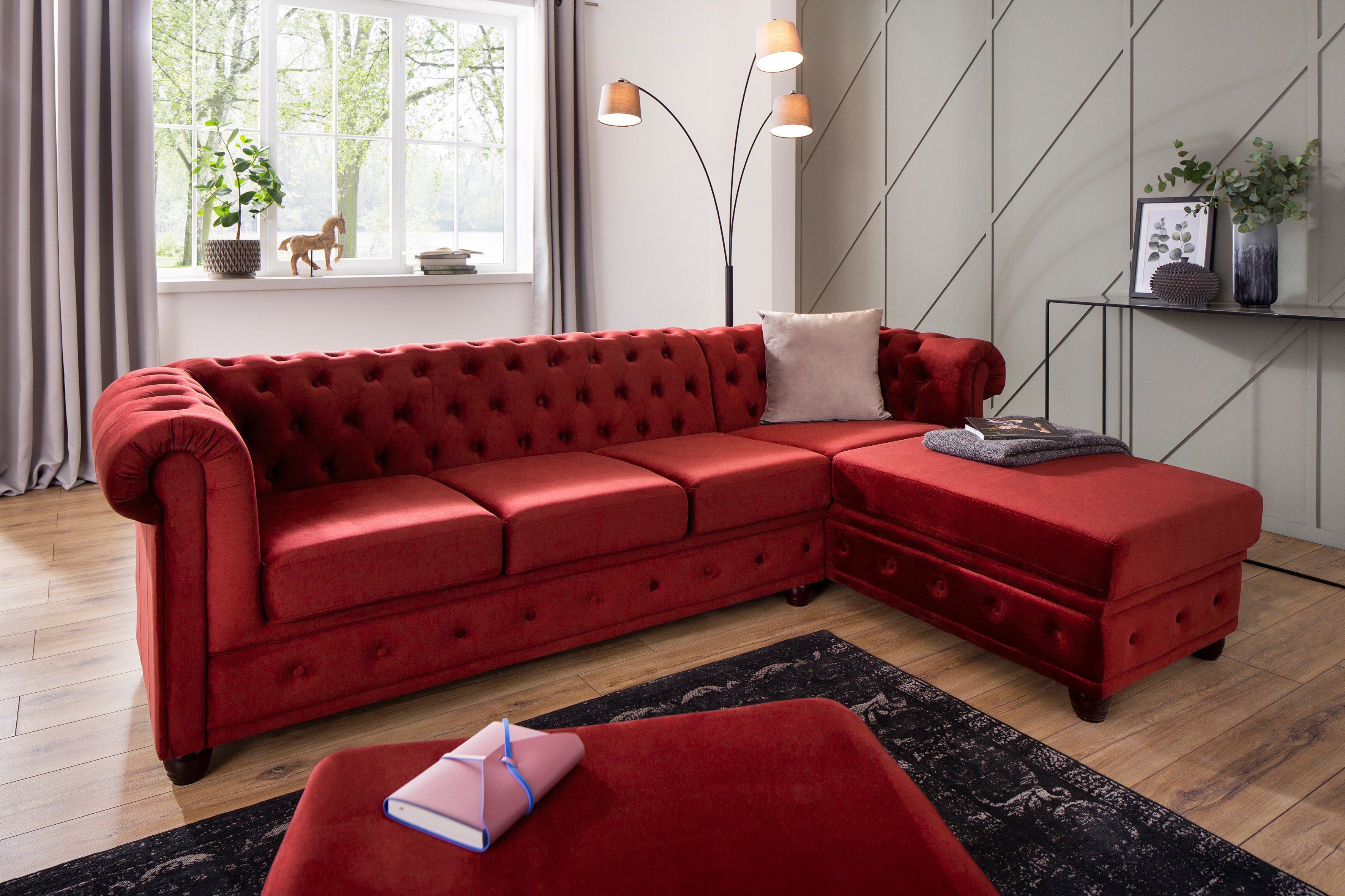 Home affaire Chesterfield-Sofa New Castle L-Form, günstig online kaufen