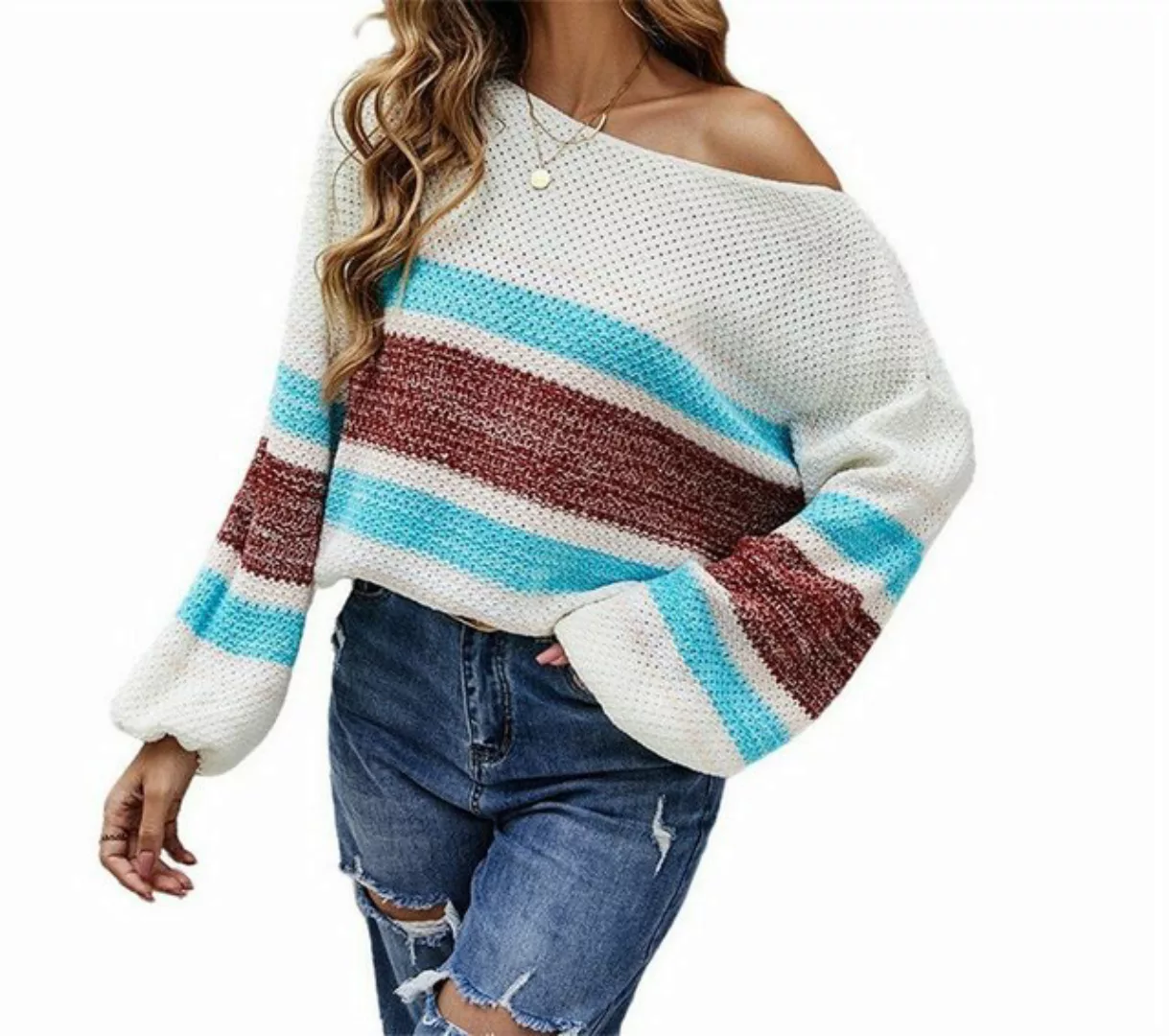 AFAZ New Trading UG Wickelpullover Strickpullover Damen Langarm Sweater Sch günstig online kaufen