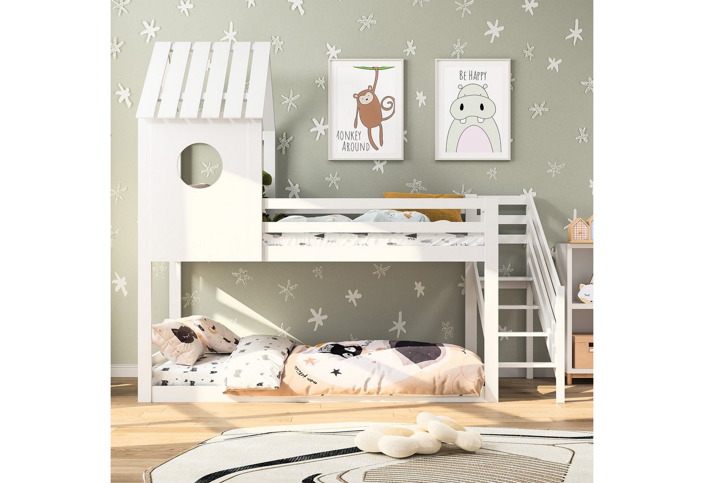 Furnishings Home Hausbett Etagenbett Kinderbett Hochbett (geeignet für Juge günstig online kaufen