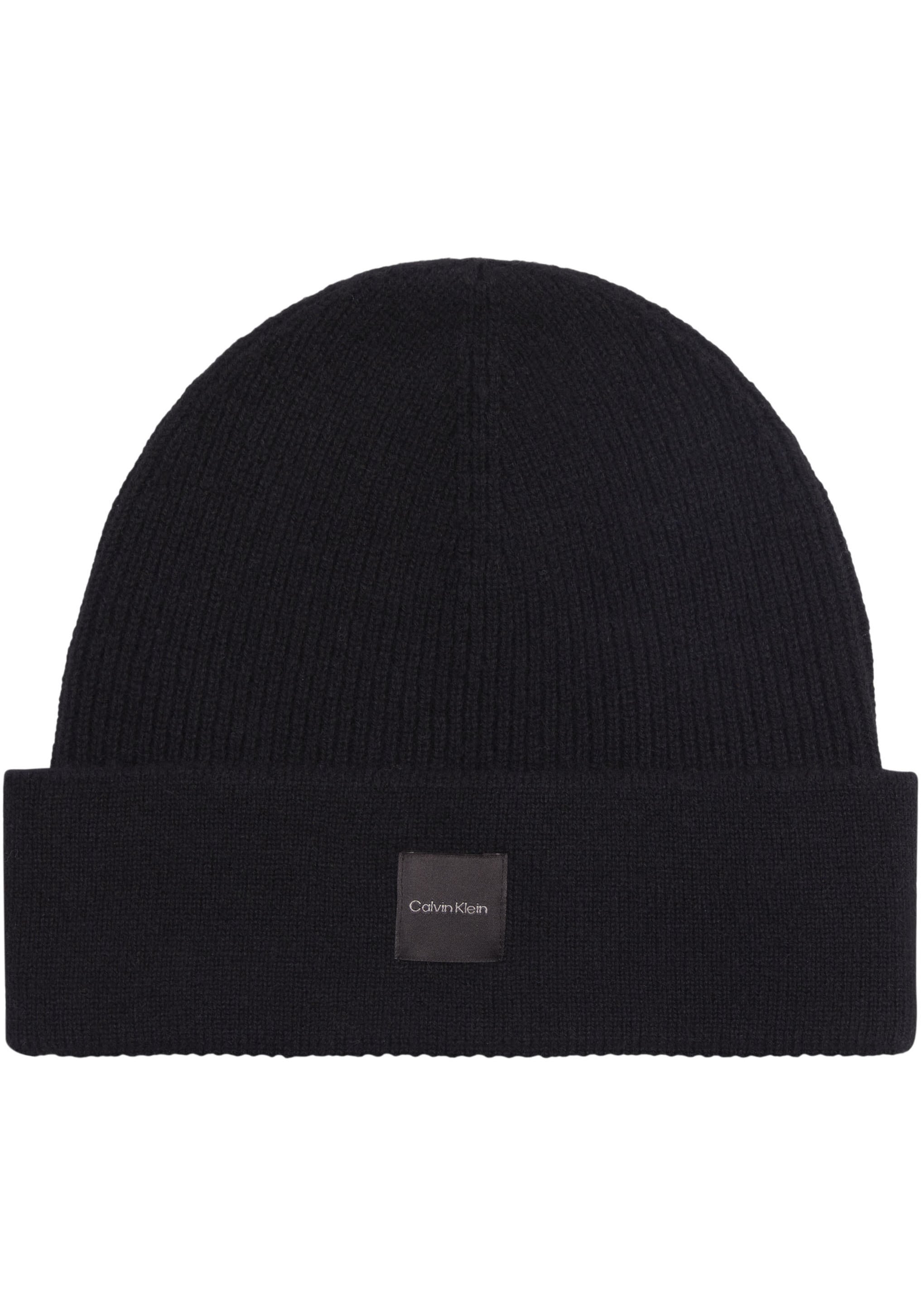 Calvin Klein Beanie "CASHMERE CHUNKY OPEN RIB BEANIE", mit Logopatch günstig online kaufen