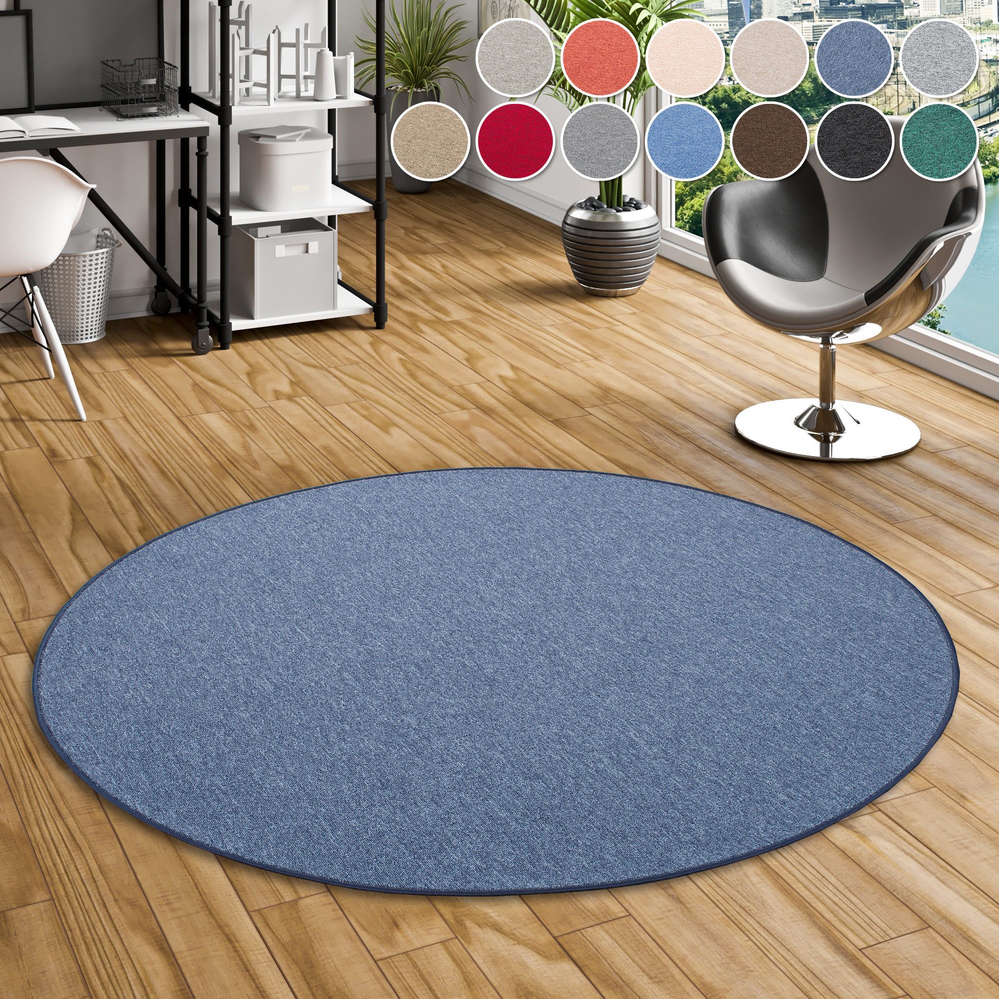 my home Teppich »Fortis, Schlinge, Made in Netherlands«, rund, 5 mm Höhe, U günstig online kaufen
