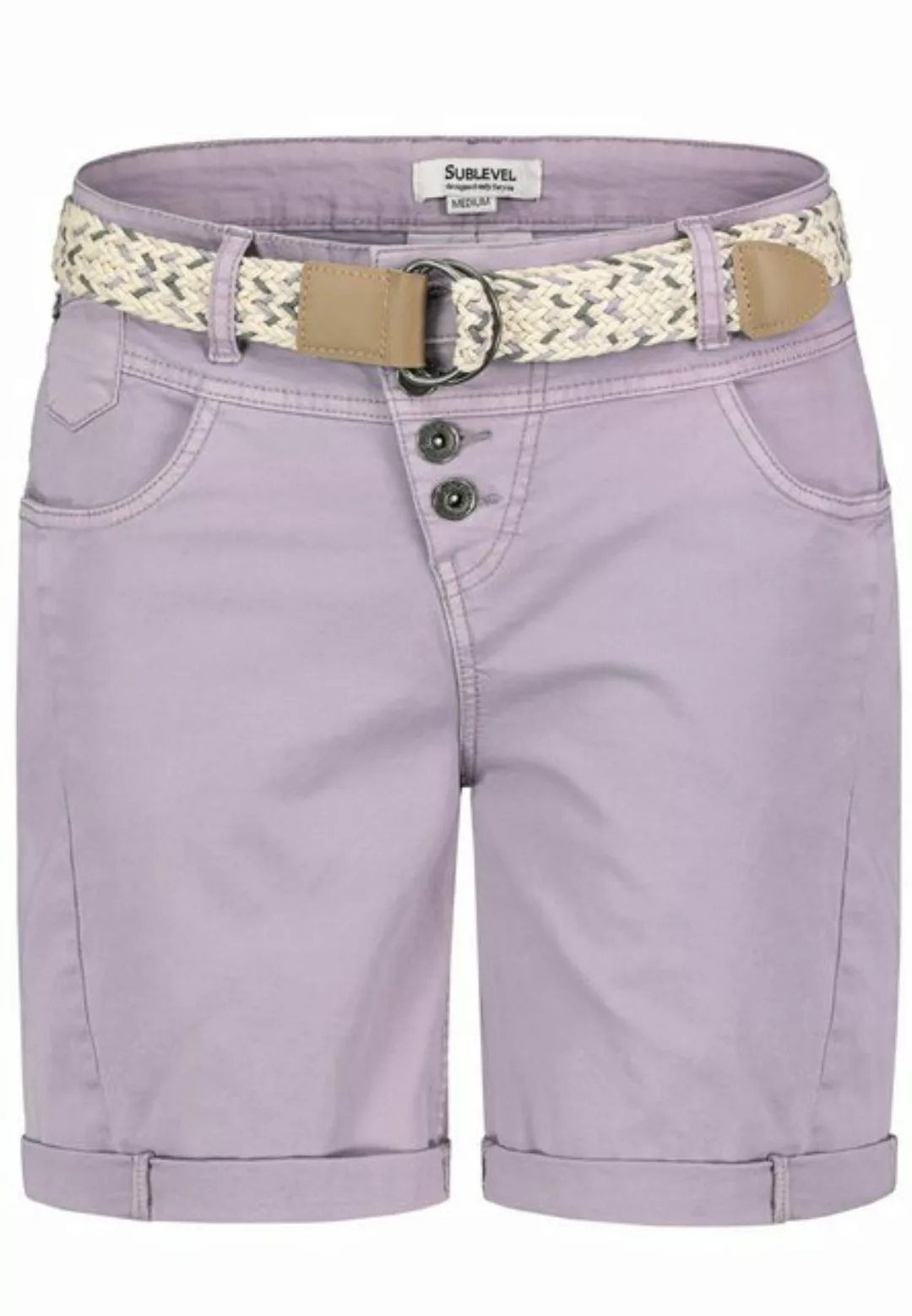 SUBLEVEL Shorts Damen Bermudas kurze Hose Baumwolle Jeans Sommer Chino Stof günstig online kaufen