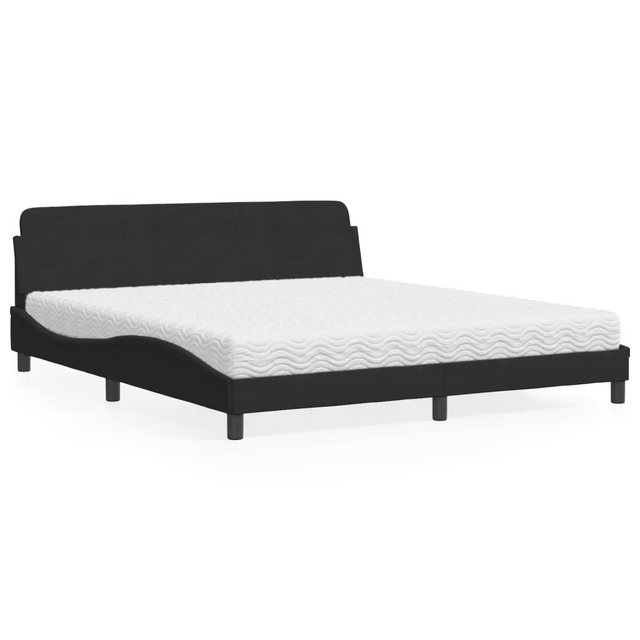 vidaXL Bett Bett mit Matratze Schwarz 180x200 cm Samt günstig online kaufen