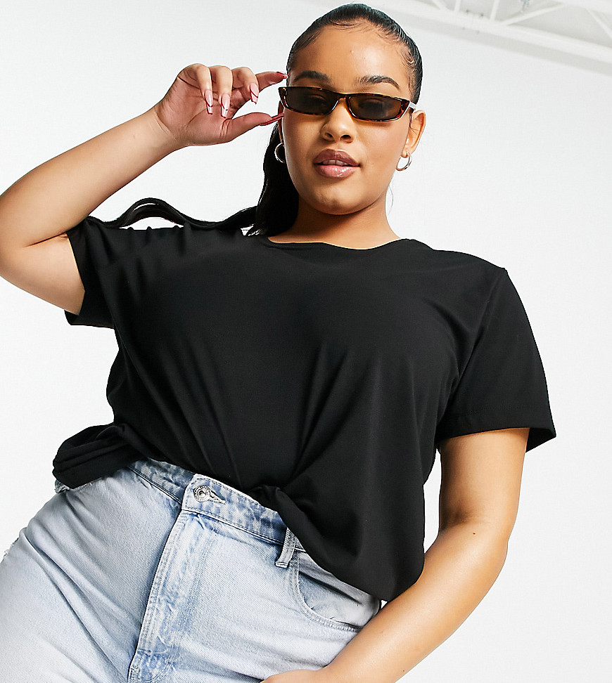 Only Curve – T-Shirt in Schwarz günstig online kaufen