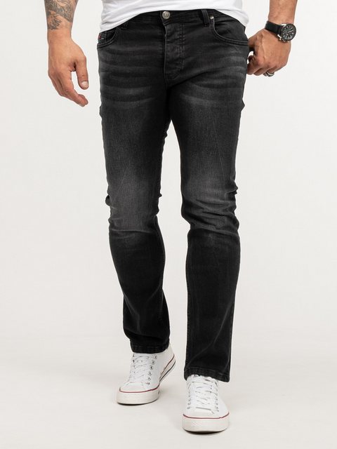 Lorenzo Loren Regular-fit-Jeans Herren Jeans Stretch Dunkelgrau LL-4004 günstig online kaufen