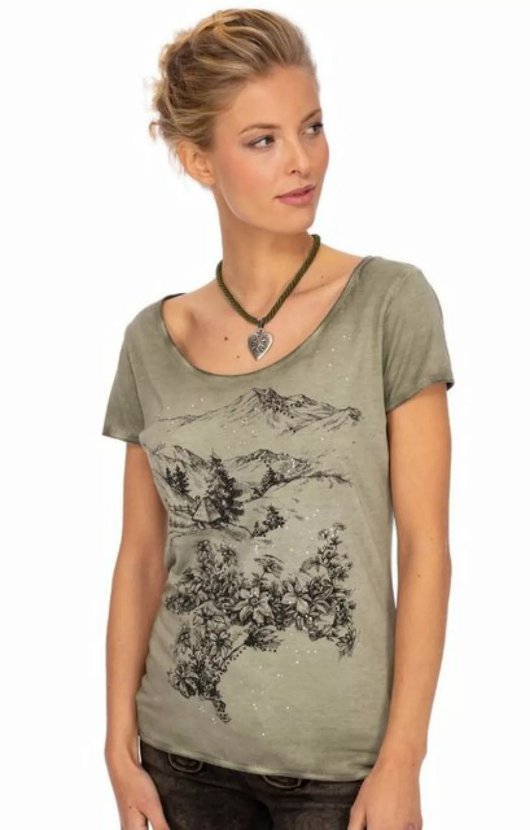Hangowear Trachtenshirt T-Shirt JADWIGA oliv günstig online kaufen