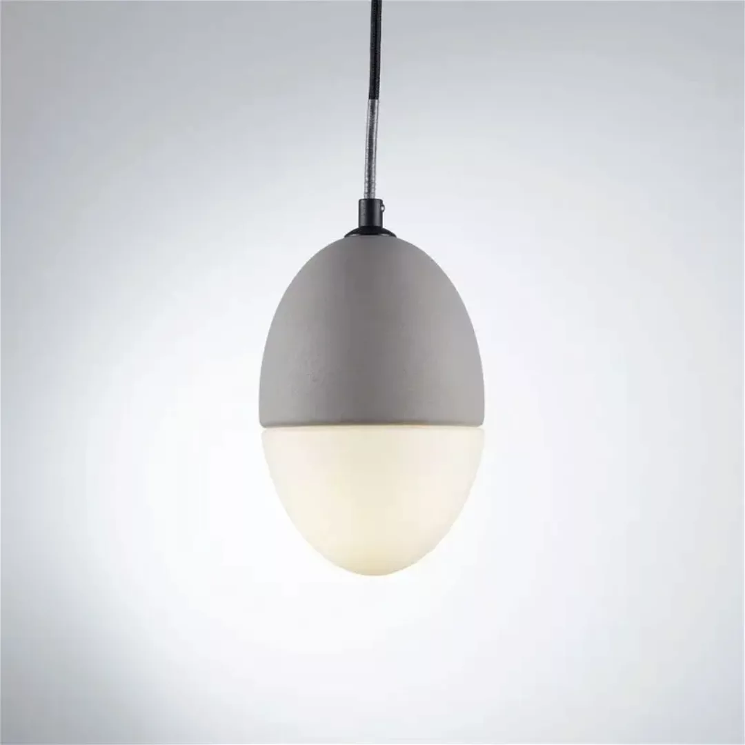 famlights | Pendelleuchte Dinko aus Beton und Glas in Grau und Weiß, E27, m günstig online kaufen