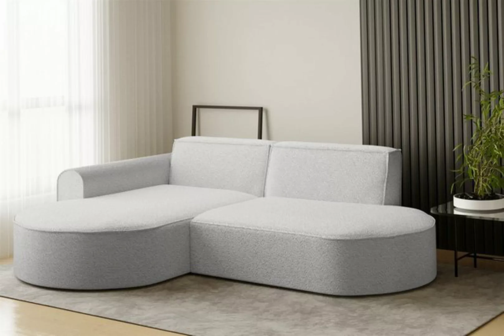 Fun Möbel Ecksofa Ecksofa Designersofa BONDY in Stoff mit Ottomane, Ottoman günstig online kaufen