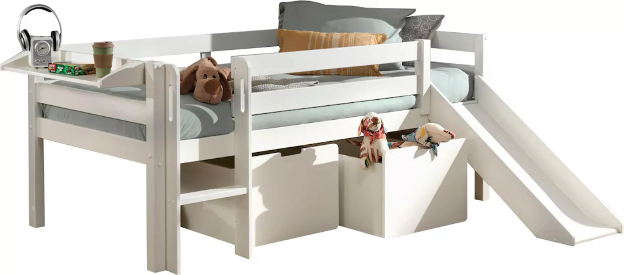 Vipack Spielbett "Pino, Kiefer massiv, mit Rolllattenrost, 2 Rollboxen, Mad günstig online kaufen