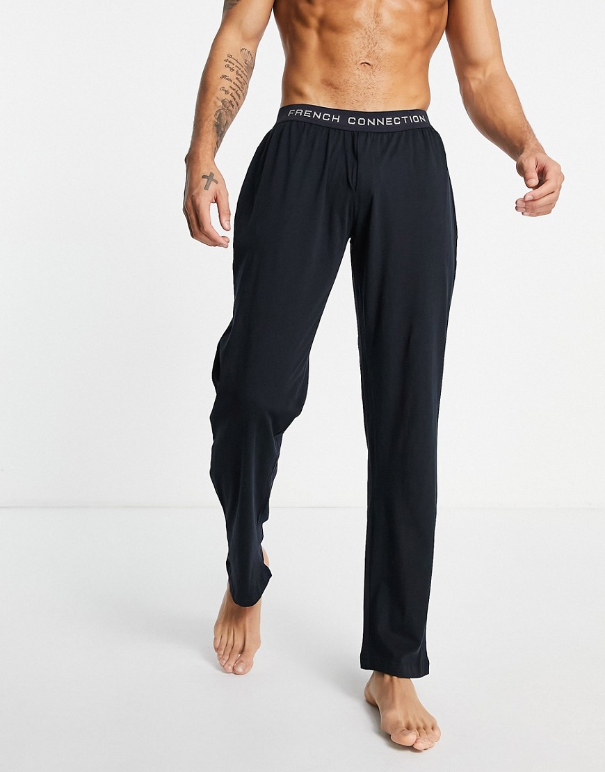 French Connection – Lounge-Hose aus Jersey in Blau günstig online kaufen