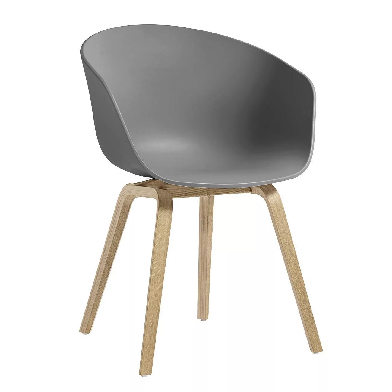 HAY - About a Chair AAC 22 Armlehnstuhl Eiche geseift - grau/Sitzschale Pol günstig online kaufen