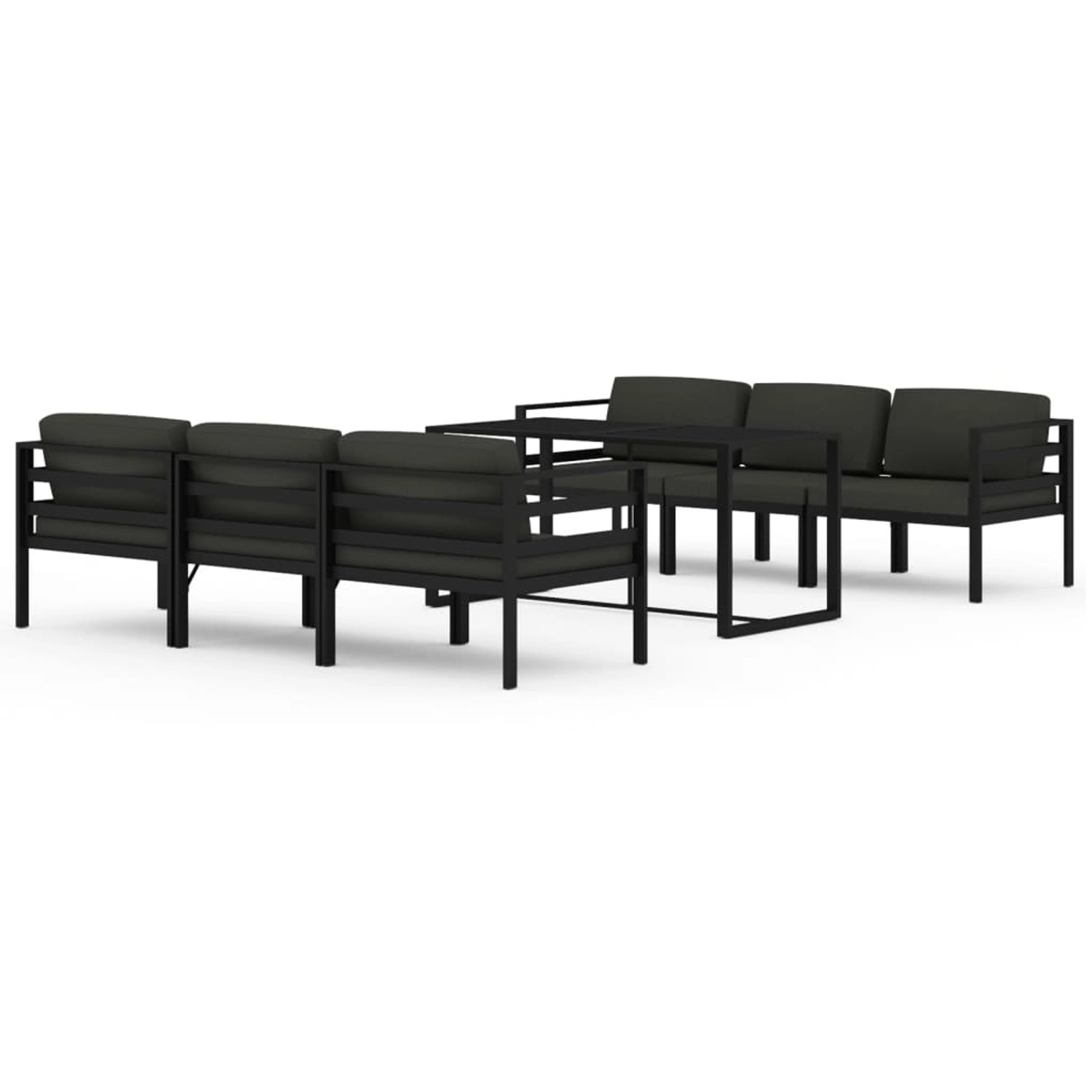 Vidaxl 7-tlg. Garten-lounge-set Mit Kissen Aluminium Anthrazit günstig online kaufen