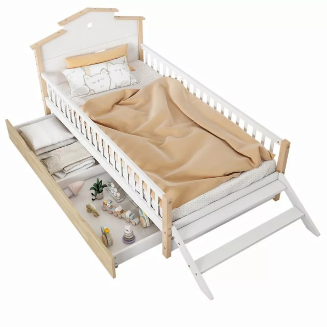 OKWISH Kinderbett Stauraumbett Flachbett Einzelbett Jugendbett Holzbett Gäs günstig online kaufen