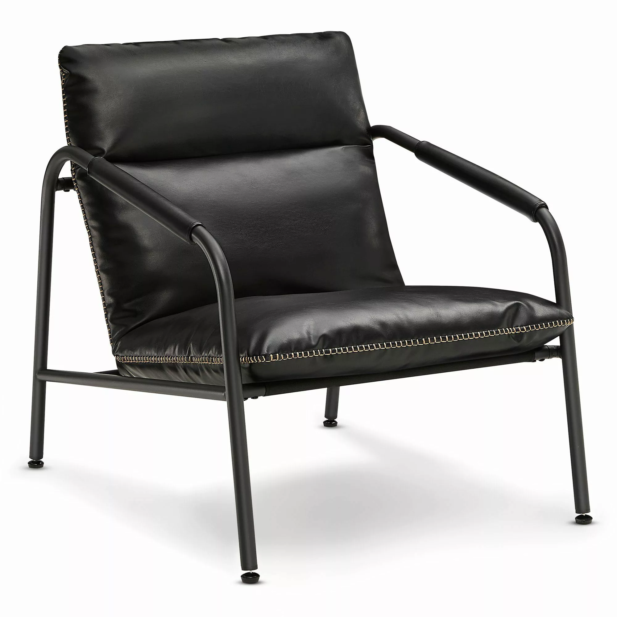 VASAGLE Loungesessel, Armlehnenstuhl mit Metallrahmen, Kunstleder günstig online kaufen
