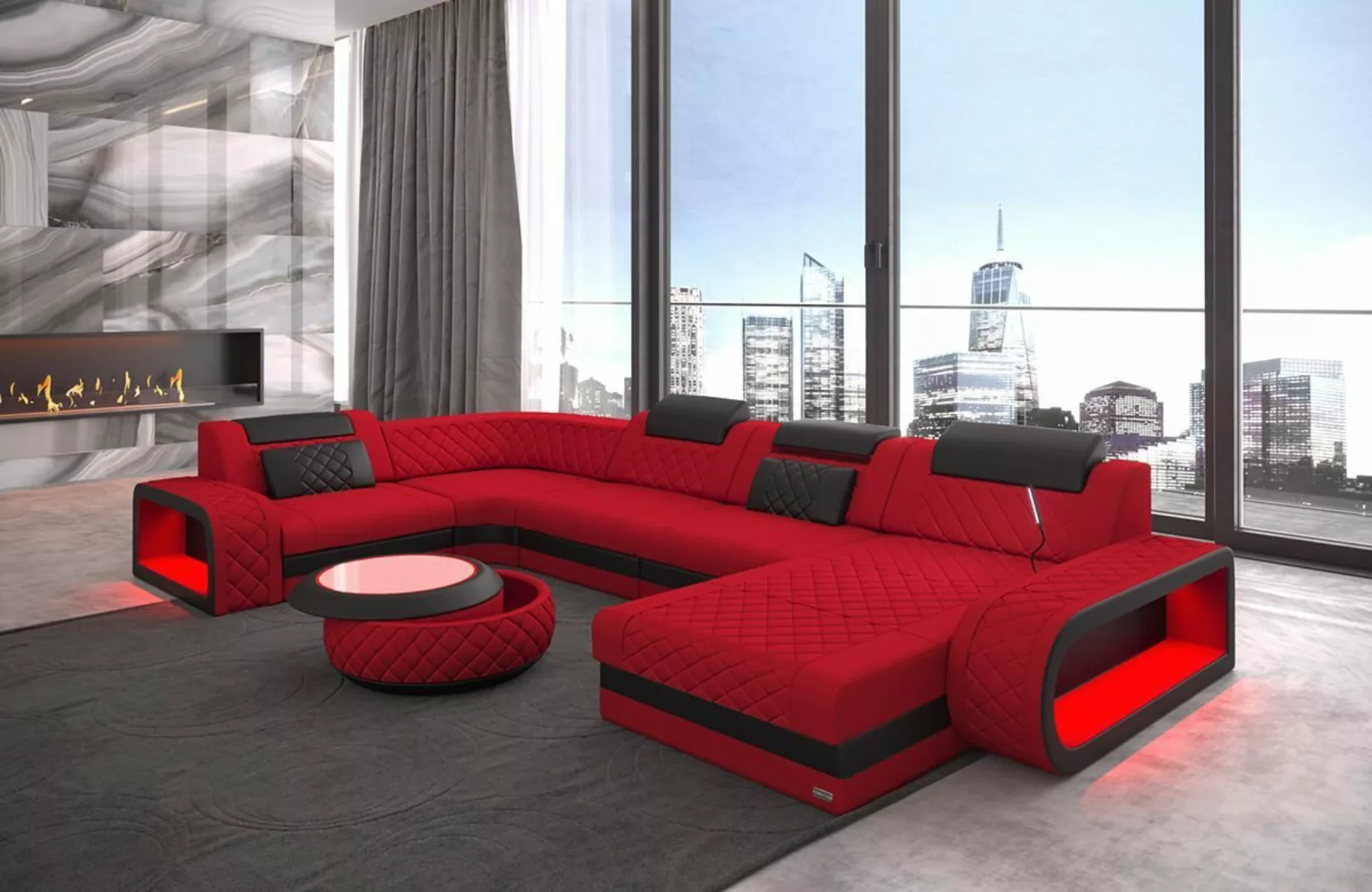 Sofa Dreams Wohnlandschaft Couch Stoff Sofa Berlin U Form Polster Stoffsofa günstig online kaufen