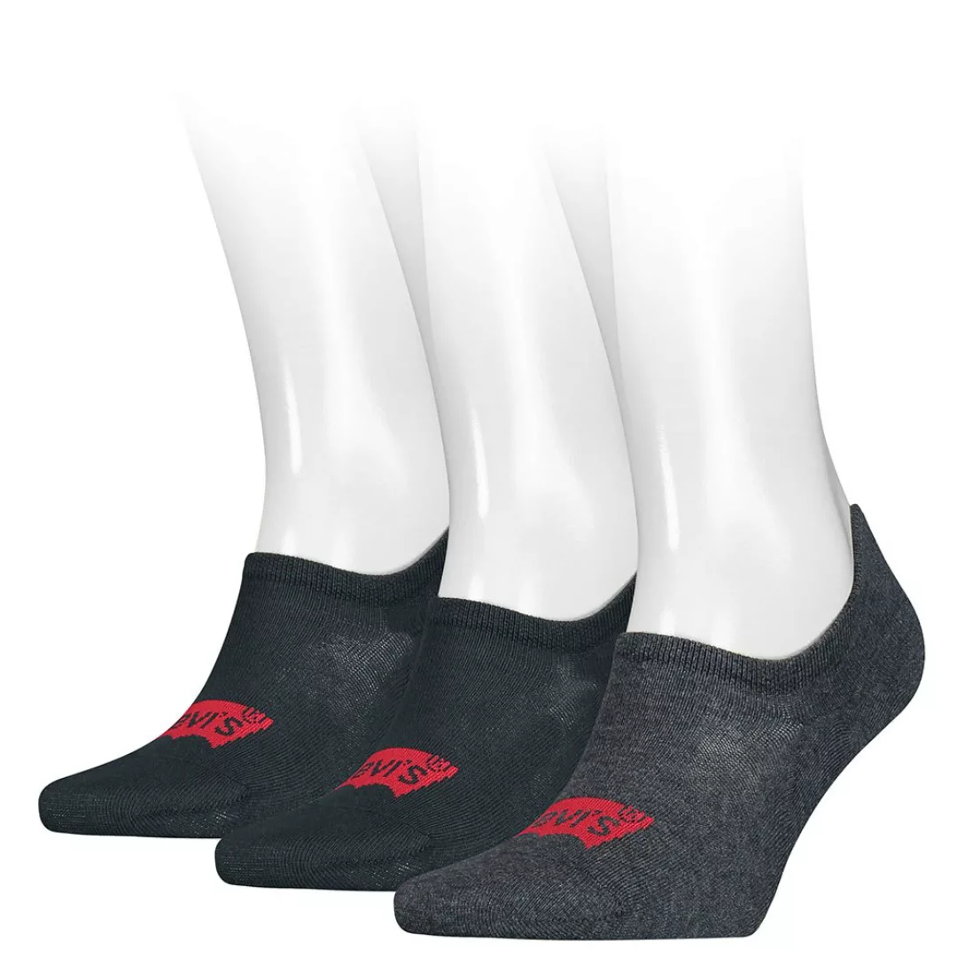 Levi´s ® High Rise Batwing Logo Footie Socken 3 Paare EU 43-46 Dark Denim günstig online kaufen