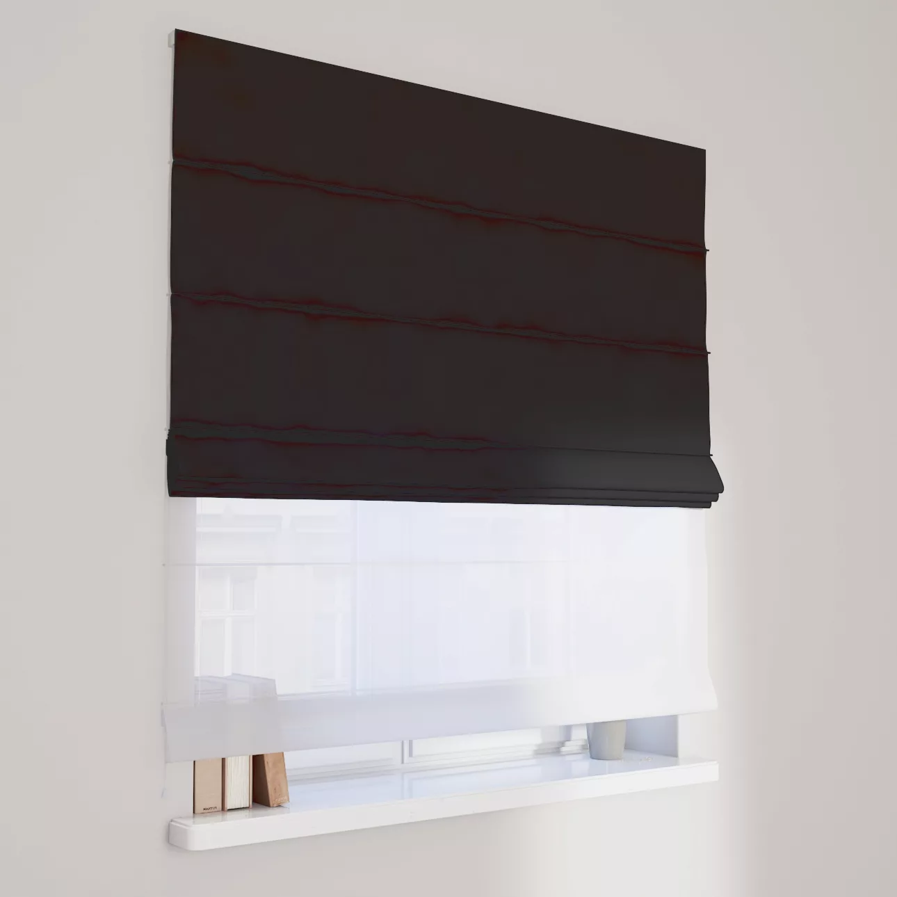 Dekoria Doppelraffrollo Duo, schwarz, 100 x 170 cm günstig online kaufen
