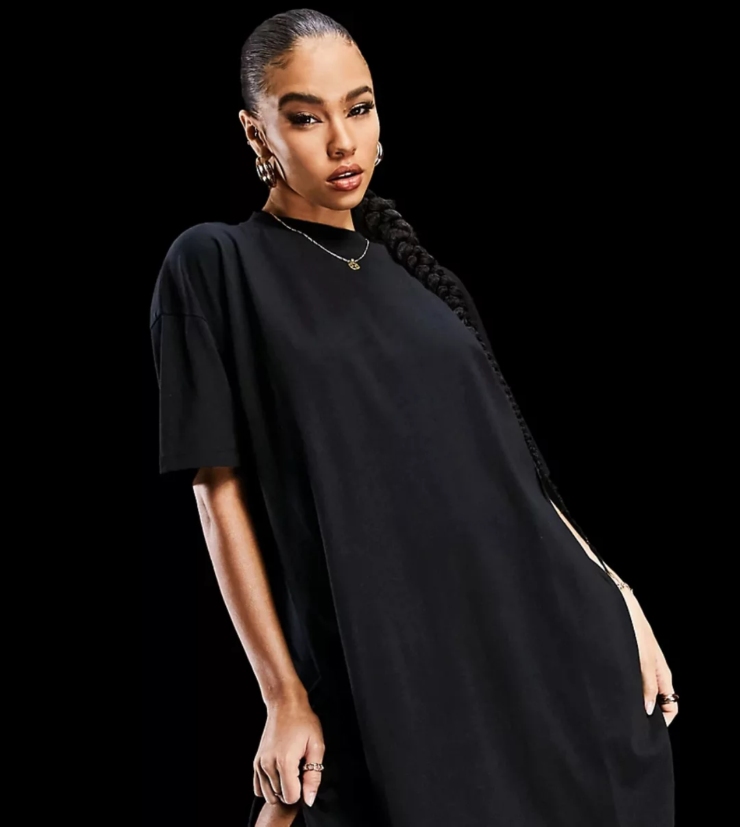 ASYOU – Mini-T-Shirt-Kleid in Schwarz günstig online kaufen