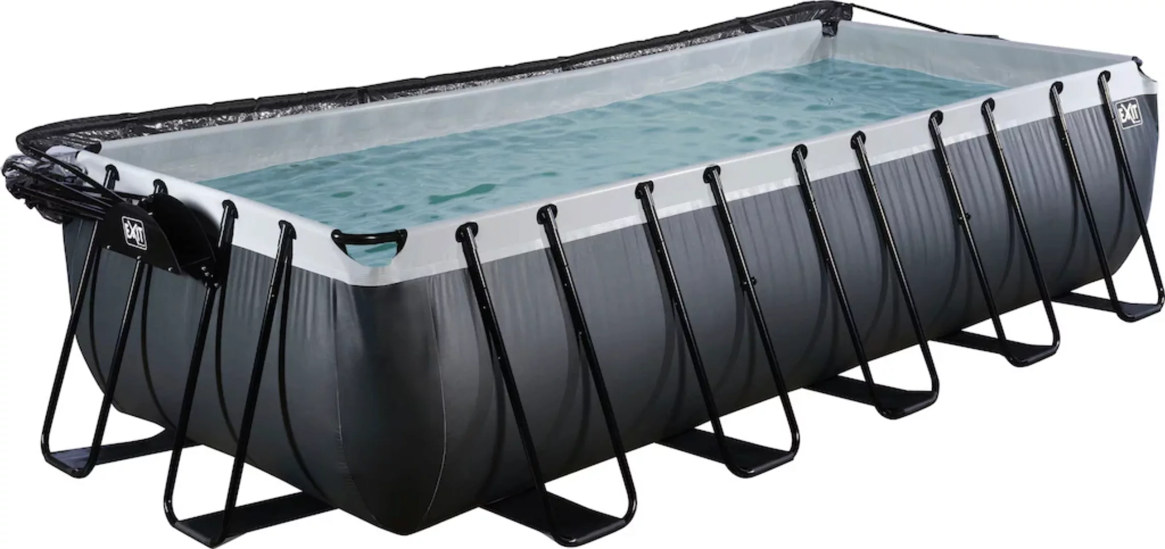 Exit Black Leather Pool Schwarz 540 x 250 x 122 cm m. Sandfilterp. u. Abdec günstig online kaufen