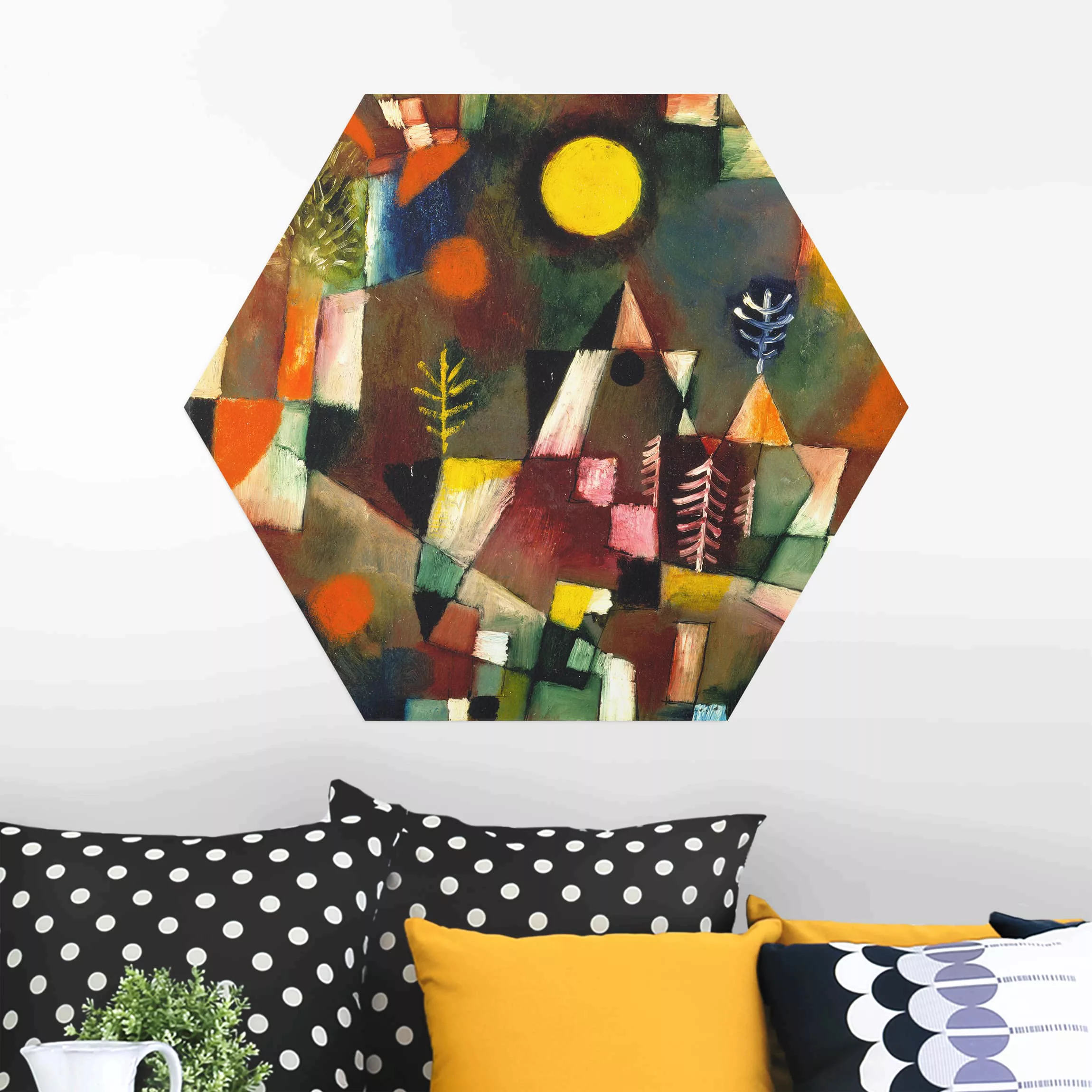 Hexagon-Alu-Dibond Bild Kunstdruck Paul Klee - Der Vollmond günstig online kaufen