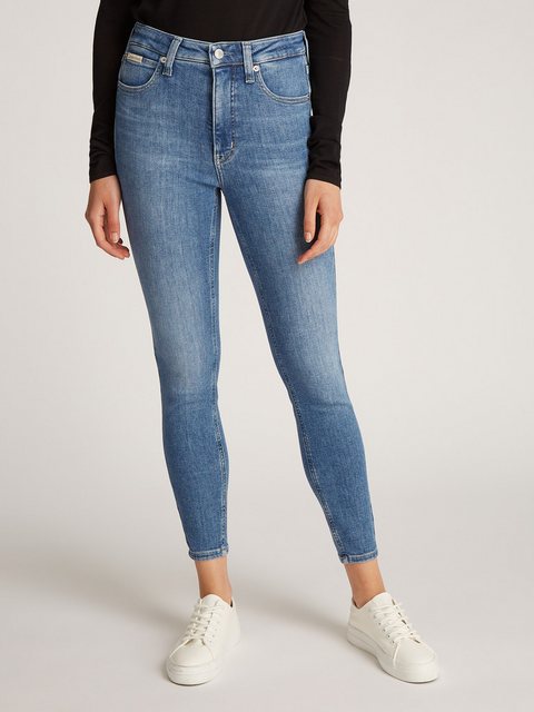 Calvin Klein Jeans Skinny-fit-Jeans HIGH RISE SUPER SKINNY ANKLE mit Stoned günstig online kaufen