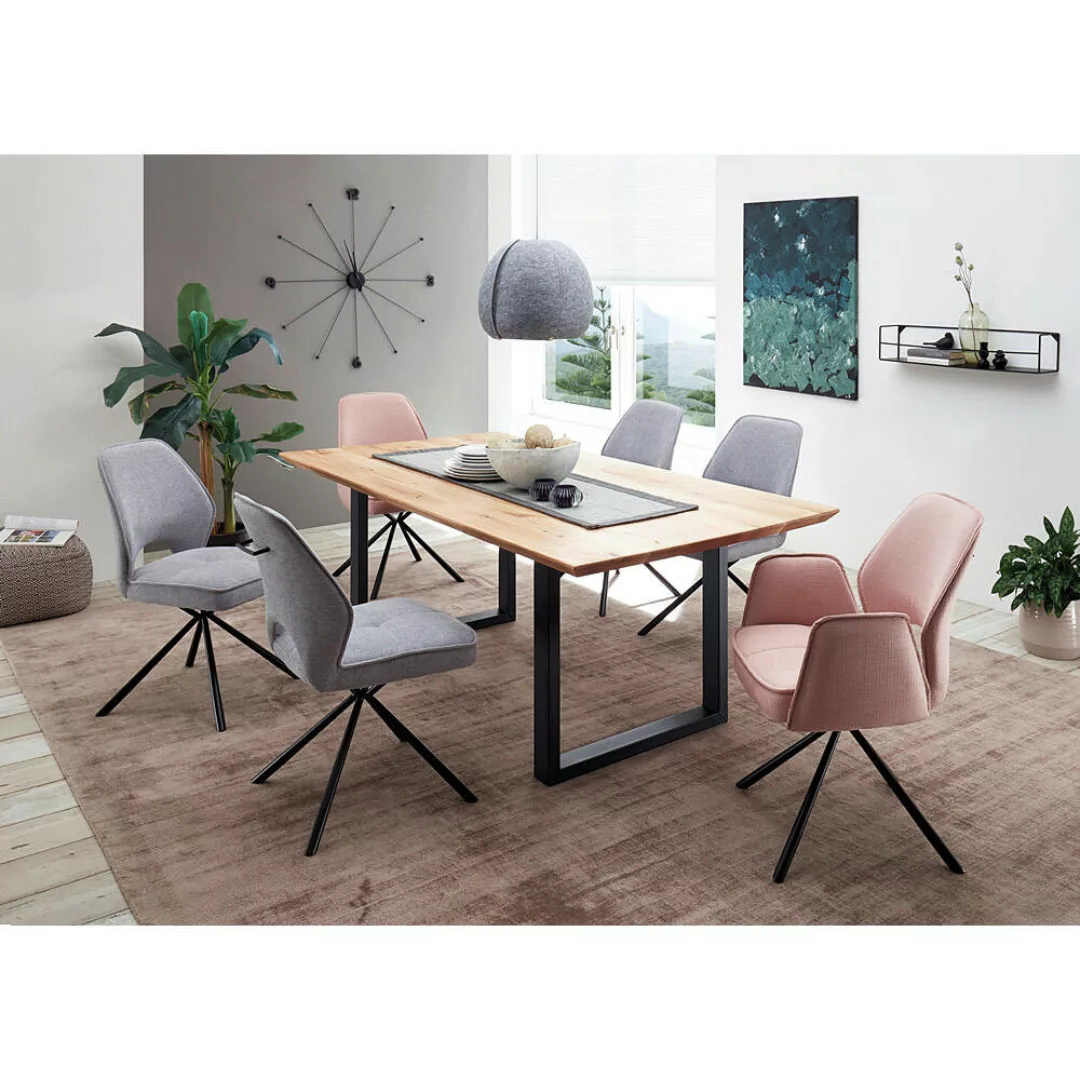 Massivholz Sitzgruppe Industrial Look AMSTERDAM-119 Tisch mit Schweizer Kan günstig online kaufen