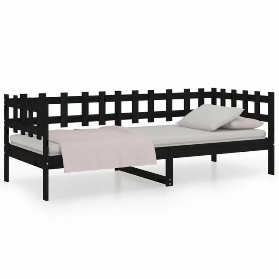 furnicato Bett Tagesbett Schwarz 90x200 cm Massivholz Kiefer günstig online kaufen
