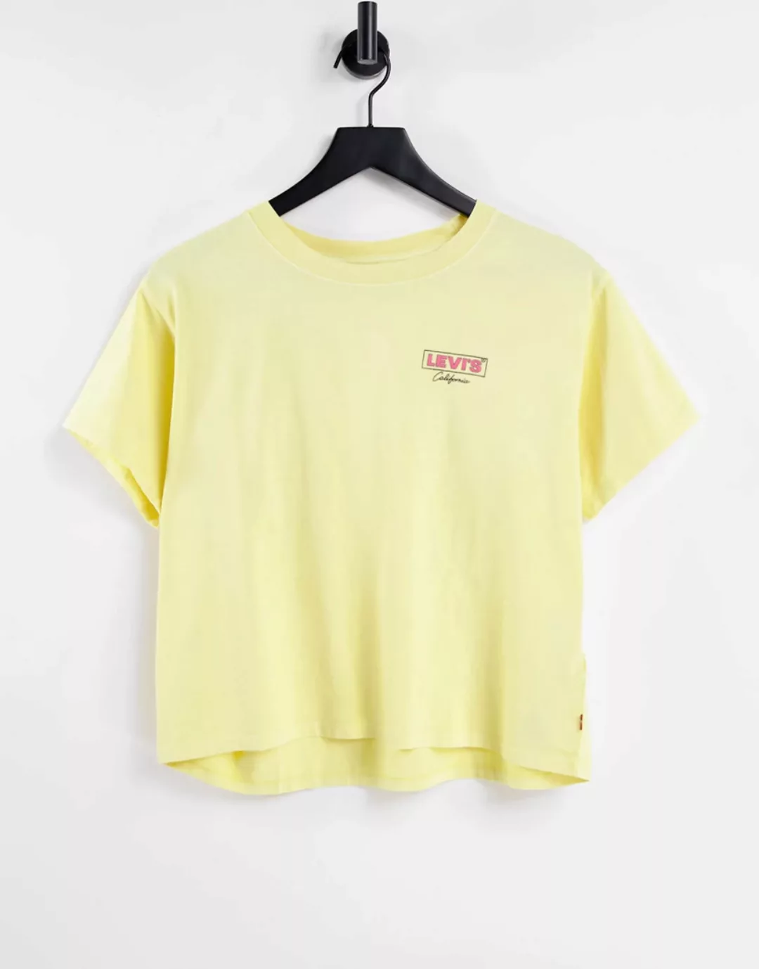 Levi's – T-Shirt in Gelb mit grafischem Logo im College Stil günstig online kaufen