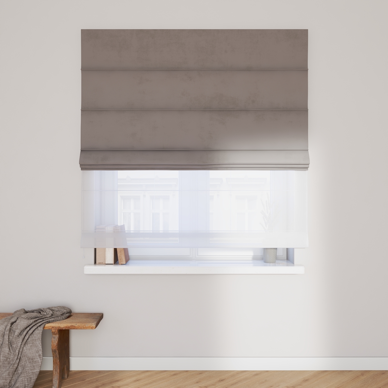 Dekoria Doppelraffrollo Duo, beige-grau, 120 x 150 cm günstig online kaufen
