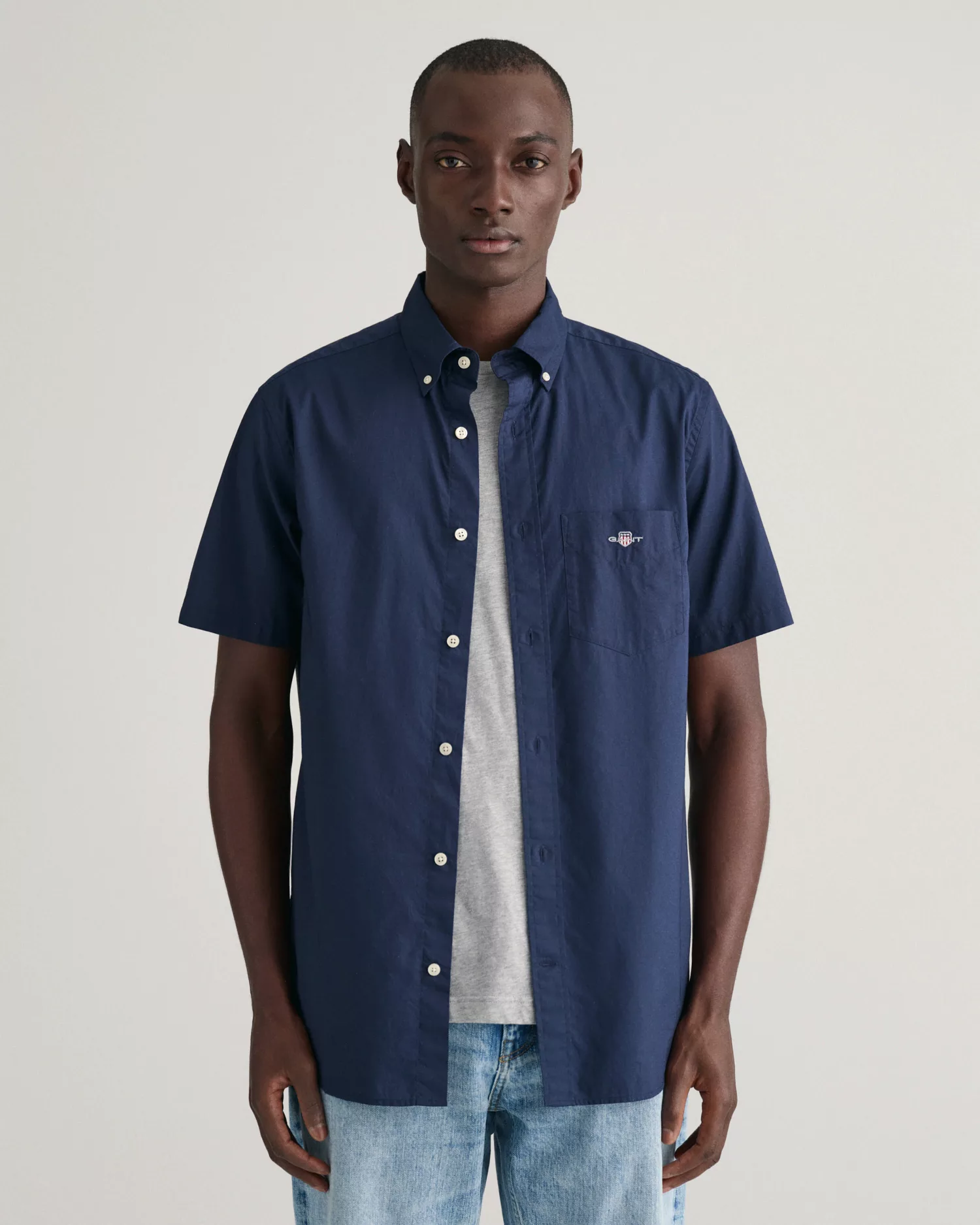 Gant Kurzarmhemd Regular Fit Gingham Popeline Hemd strapazierfähig pflegele günstig online kaufen