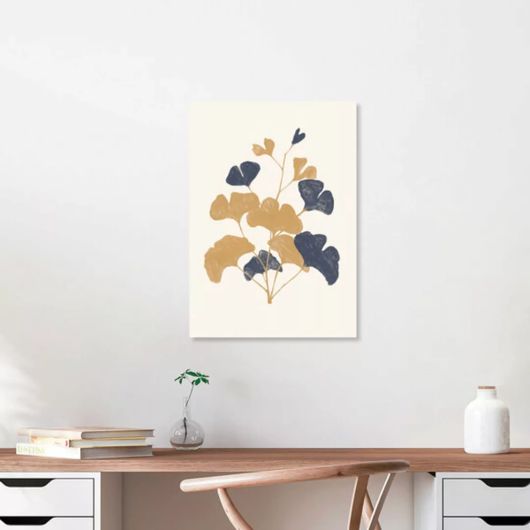 Poster / Leinwandbild - Goldener Ginko günstig online kaufen