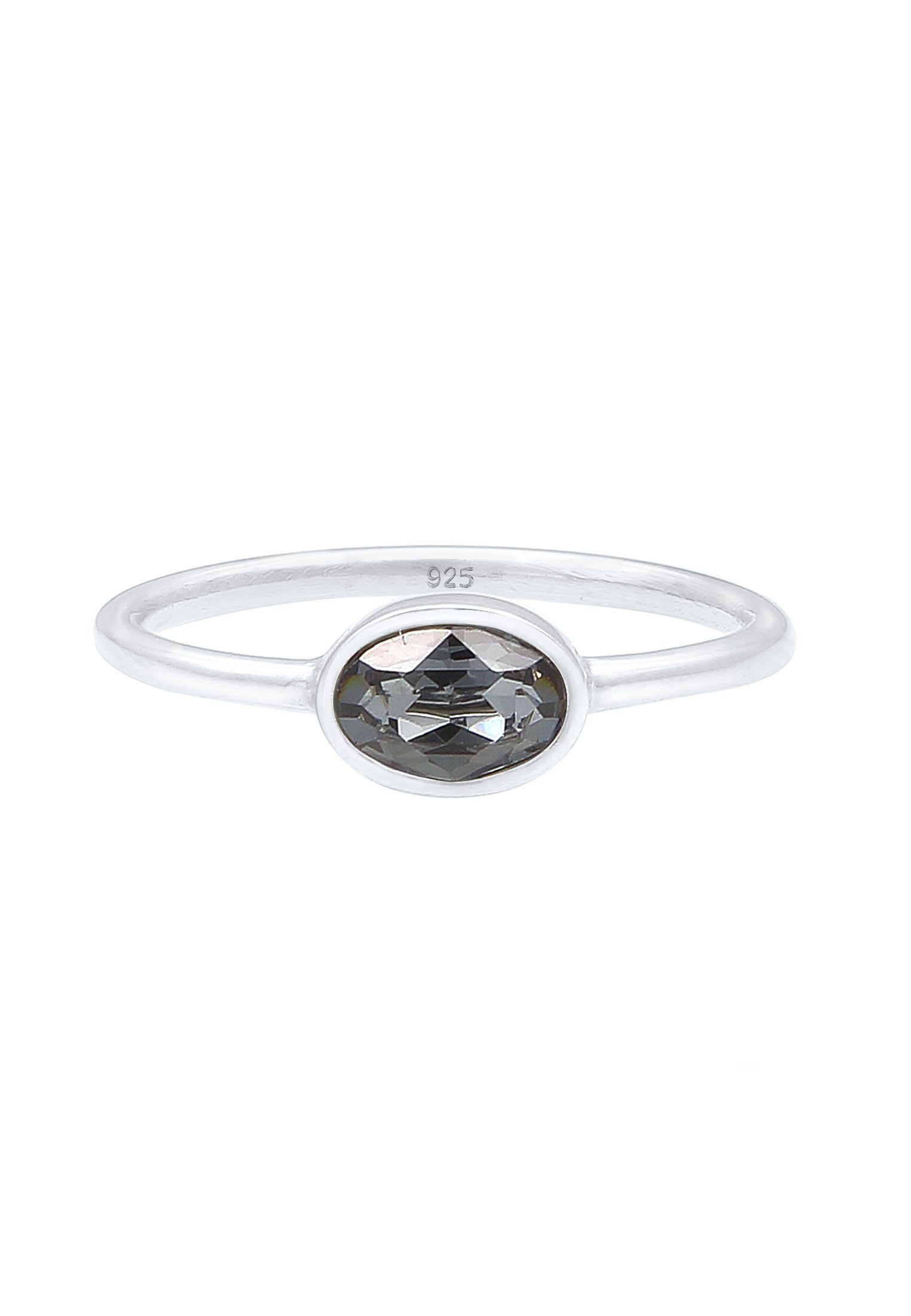 Elli Verlobungsring Oval Glas Kristalle Grau günstig online kaufen