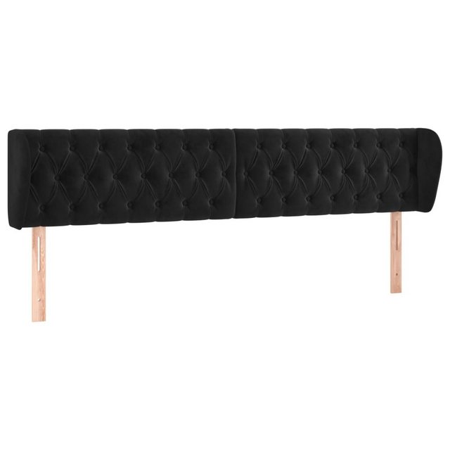 vidaXL Bett, Kopfteil mit Ohren Schwarz 203x23x78/88 cm Samt günstig online kaufen