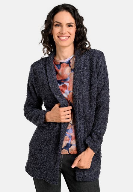 BICALLA Cardigan Cardigan aus Bouclé-Strick in Dunkelblau (1-tlg) günstig online kaufen