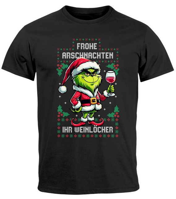 MoonWorks Print-Shirt Herren T-Shirt Anti-Weihnachten Grinch Weihnachtsmuff günstig online kaufen