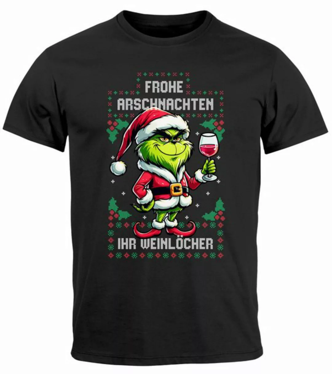 MoonWorks Print-Shirt Herren T-Shirt Anti-Weihnachten Grinch Weihnachtsmuff günstig online kaufen