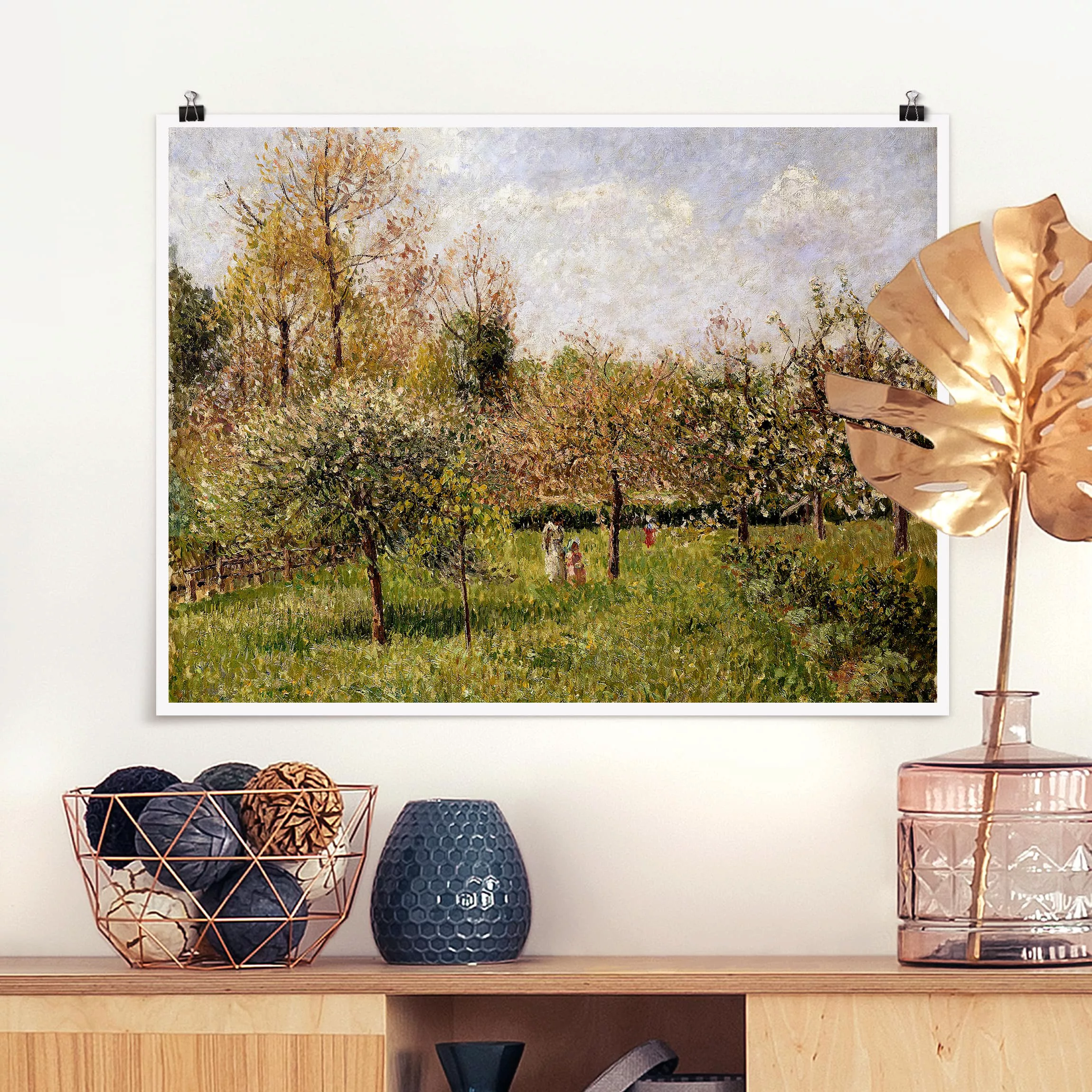 Poster Kunstdruck - Querformat Camille Pissarro - Frühling in Eragny günstig online kaufen