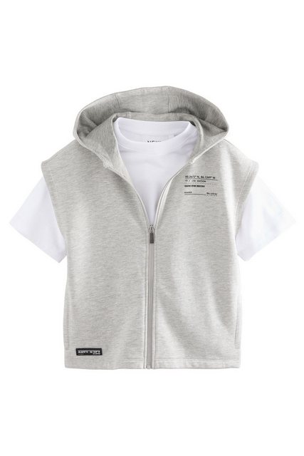 Next Kapuzenpullover Ärmellose Kapuzenjacke und T-Shirt im Set (2-tlg) günstig online kaufen