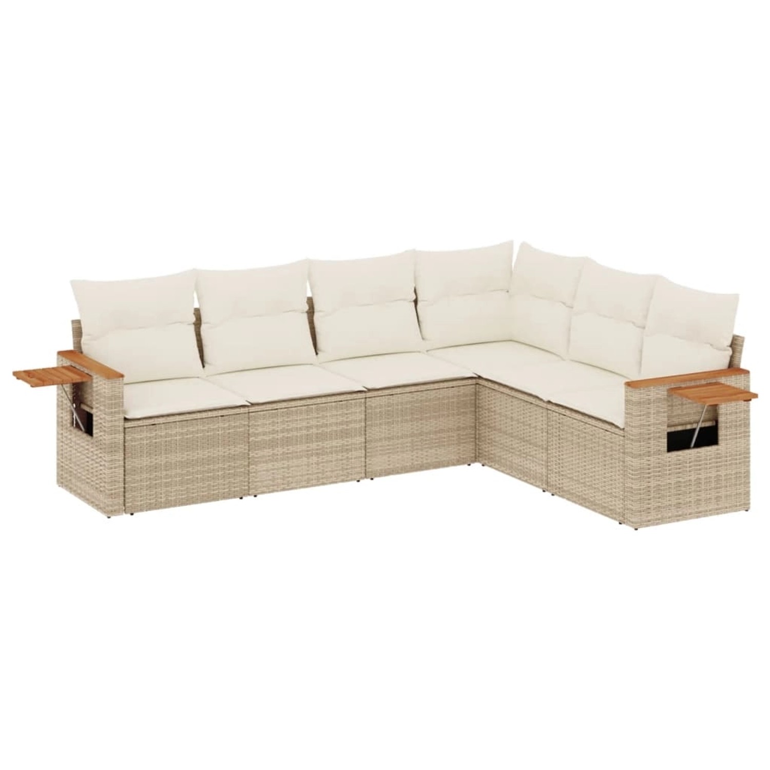 vidaXL 6-Tlg Garten-Sofagarnitur mit Kissen Beige Poly Rattan 3226842 günstig online kaufen