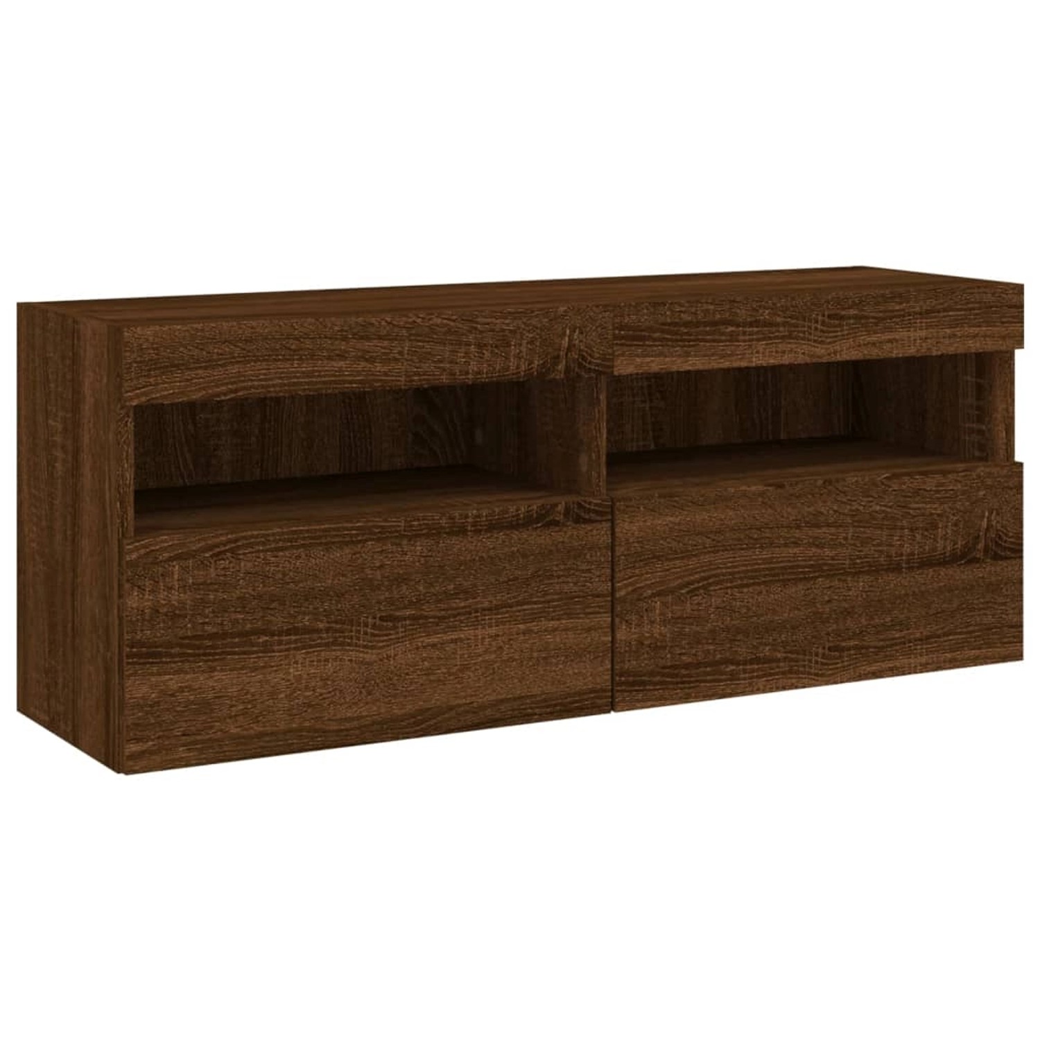 VidaXL TV-Wandschrank mit LED-Leuchten Braun Eichen-Optik 100x30x40 cm günstig online kaufen