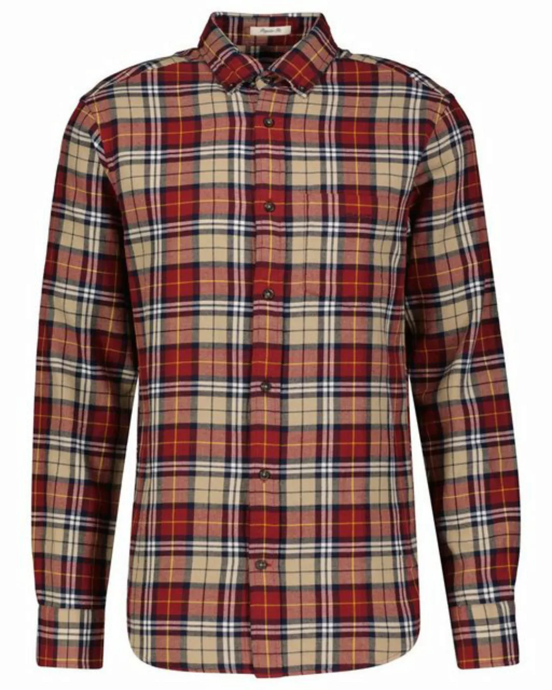 Gant Langarmhemd Herren Hemd FLANNEL CHECK Langarm Regular Fit (1-tlg) günstig online kaufen