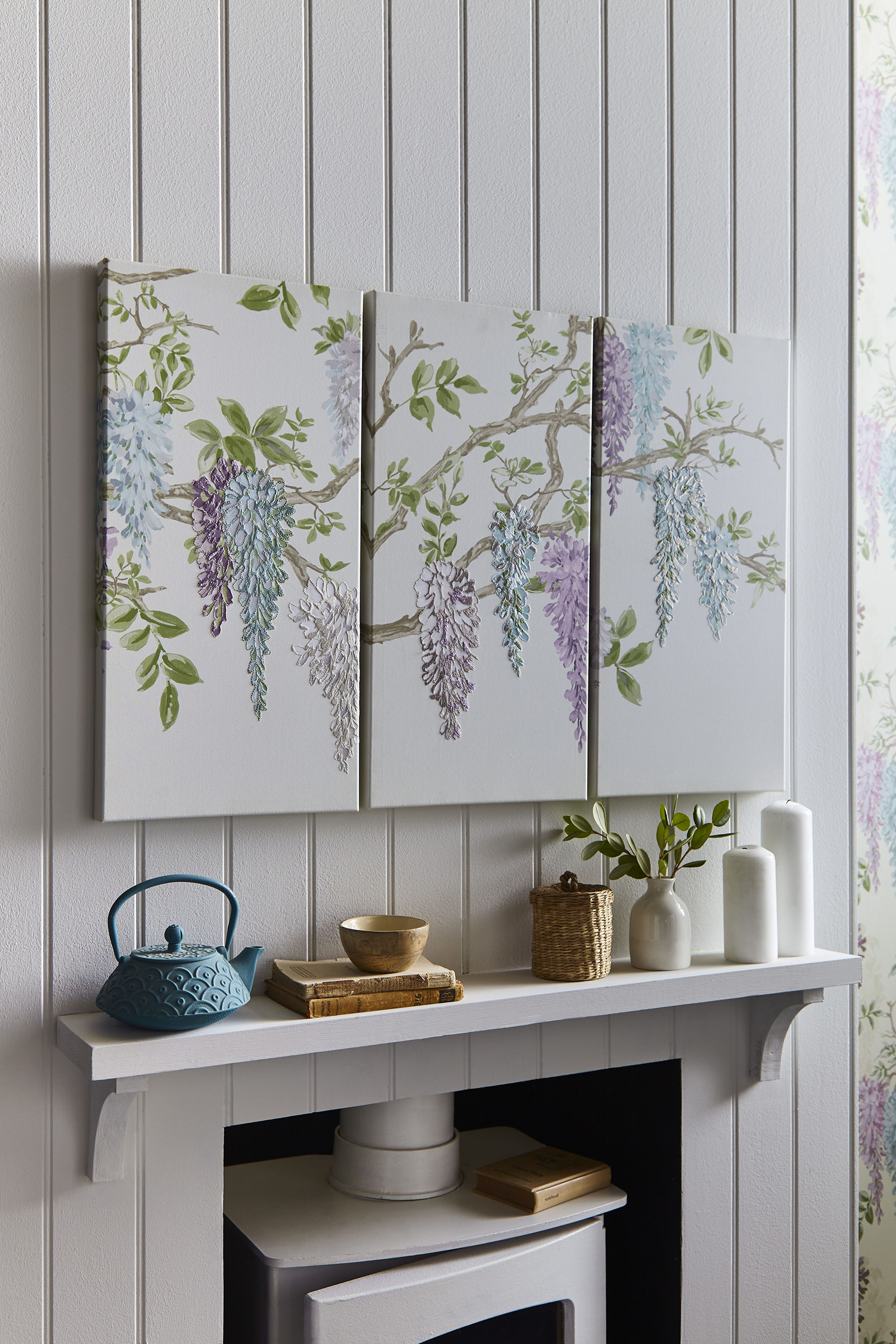 LAURA ASHLEY Mehrteilige Bilder "Wisteria Garden", (Set, 1 St.), Leinwandbi günstig online kaufen