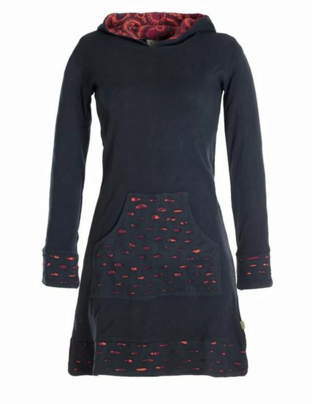 Vishes Midikleid Langarm-Shirtkleid Hoodie-Kleid mit Kapuze Übergangskleid, günstig online kaufen