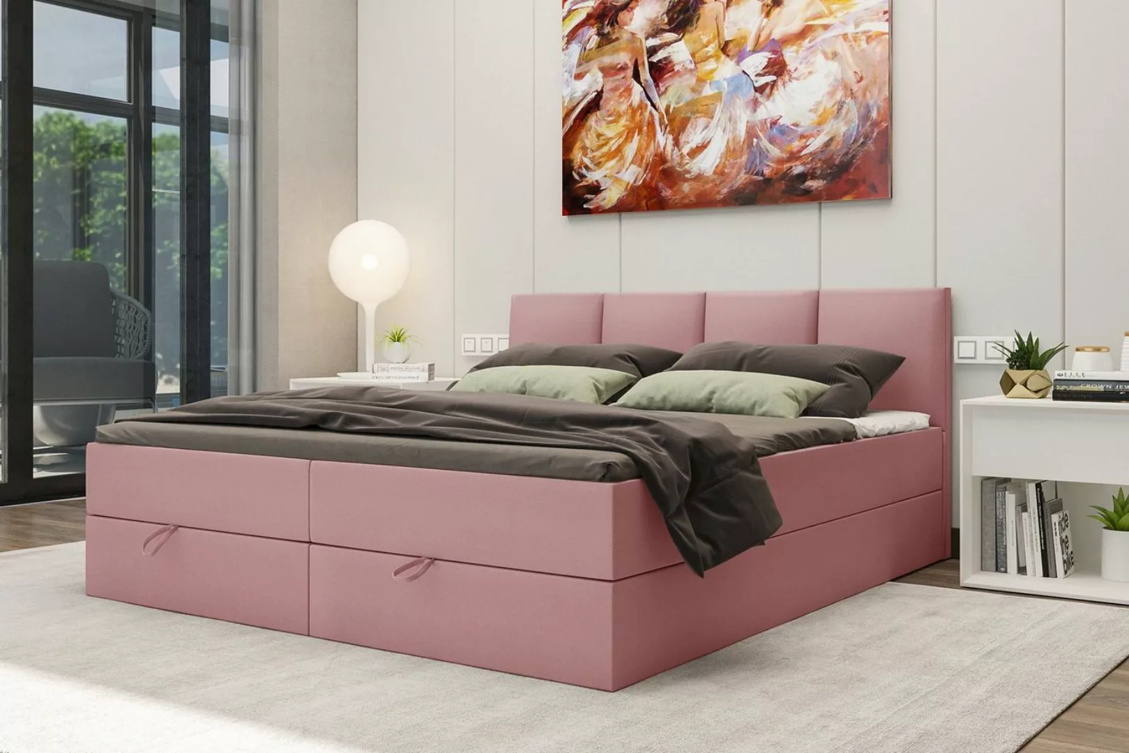 Boxspringbett Alvaro (Schlafzimmerbett, Bett), 140/160/180x 200 cm, mit Top günstig online kaufen