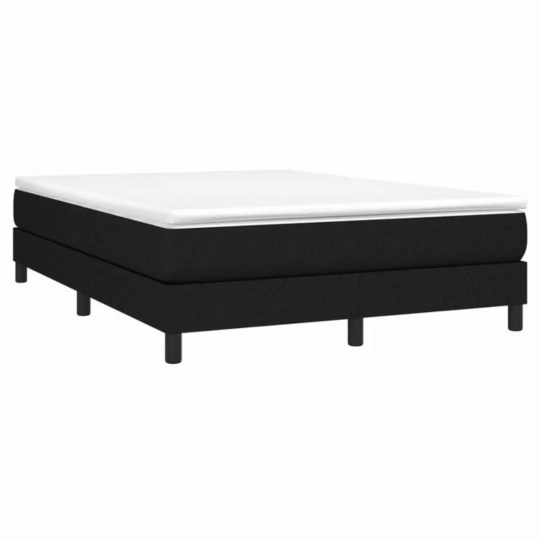 vidaXL Bett Boxspringbett mit Matratze Schwarz 140x190 cm Stoff günstig online kaufen