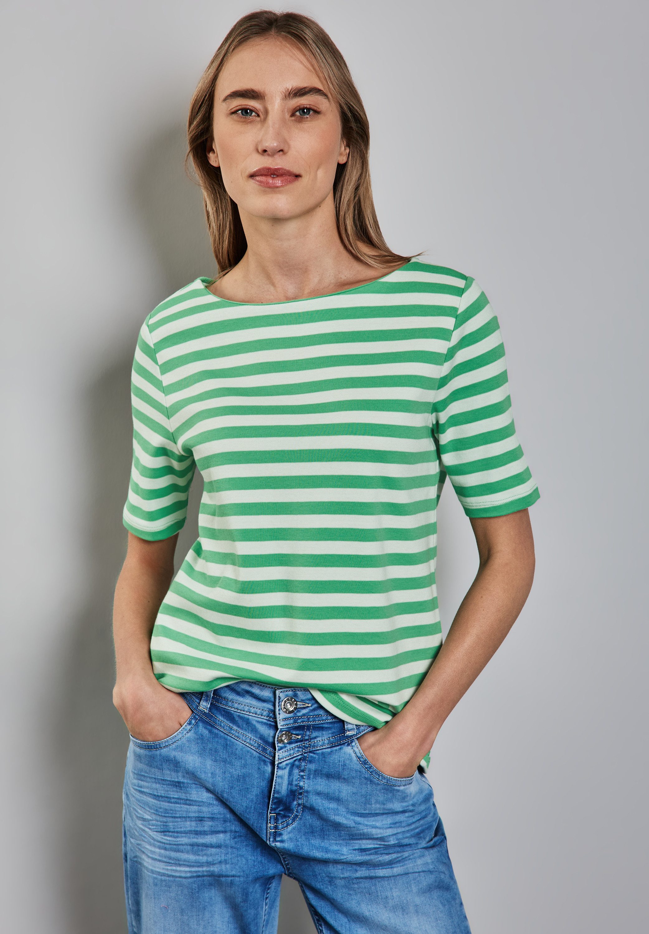 STREET ONE Rundhalsshirt, aus reiner Baumwolle günstig online kaufen