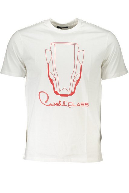 Cavalli Class T-Shirt Weißes Herren T-Shirt mit Logo-Druck, Regular Fit günstig online kaufen