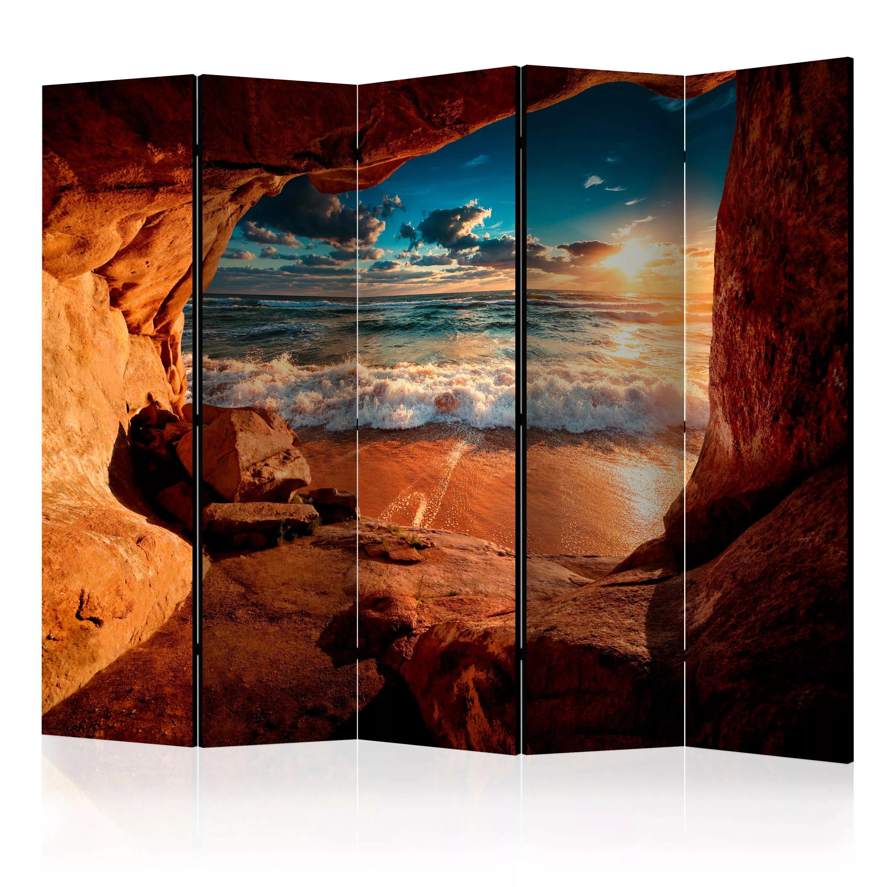 5-teiliges Paravent - Cave: Beach Ii [room Dividers] günstig online kaufen