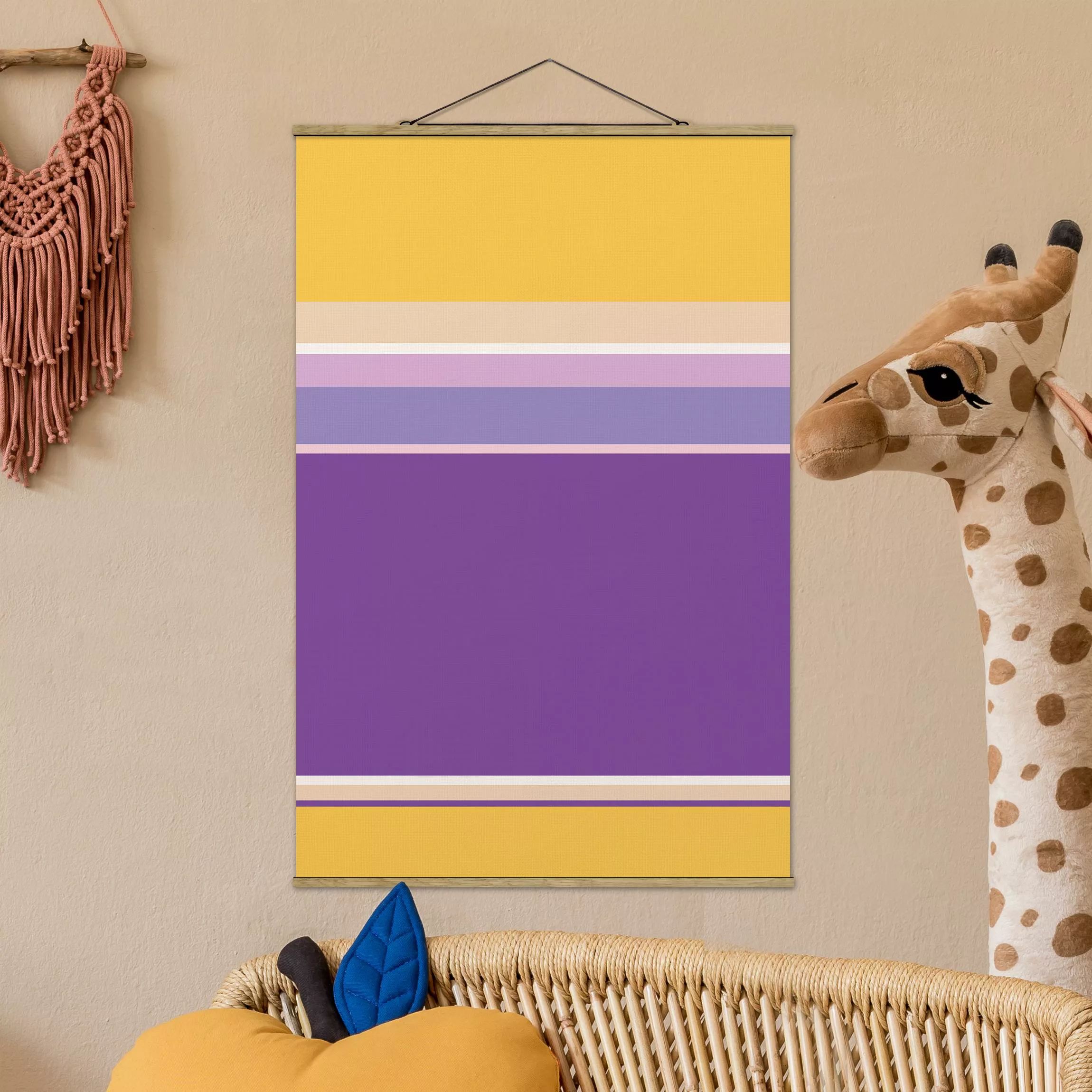 Stoffbild Muster mit Posterleisten - Hochformat Filmposter Rapunzel günstig online kaufen